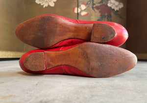 c. 1890s Red Leather Oxfords