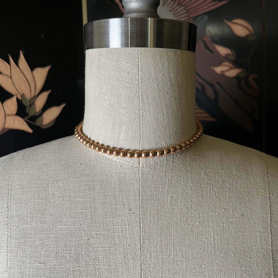 c. Late 19th c. - Early 20th c. Gold Filled Bead Choker