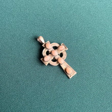Load image into Gallery viewer, 19th c. Silver Cross + Pink Shells Pendant