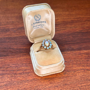 Vintage 10k Gold Opal Cluster Ring