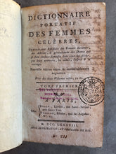 Load image into Gallery viewer, RESERVED | Dictionaire des Femmes Celebres 1788 Two Volumes