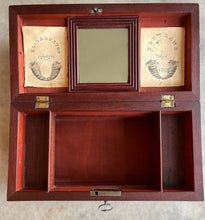 Load image into Gallery viewer, 1810s Wooden Jewelry Box with Mirror + Key
