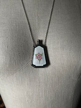 Load image into Gallery viewer, Art Deco Silver Guilloche Enamel Perfume Bottle Necklace