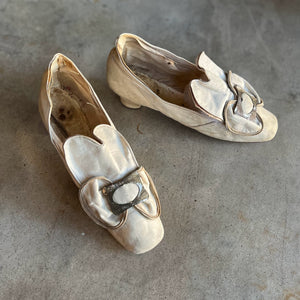 c. 1870 White Leather Slippers w/ Provenance
