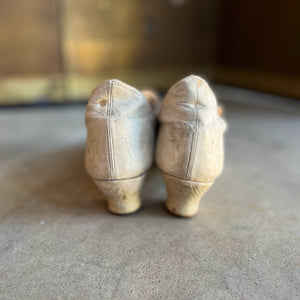 c. 1870 White Leather Slippers w/ Provenance