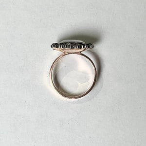 Early 19th c. Paste Stone + Woven Hair Conversion Ring
