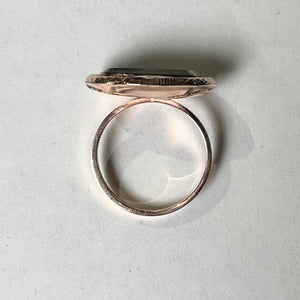 Early 19th c. Ouroboros Snake + Woven Hair Conversion Ring