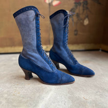 Load image into Gallery viewer, c. 1910s-1920s Blue Suede Boots
