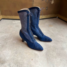 Load image into Gallery viewer, c. 1910s-1920s Blue Suede Boots