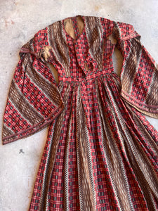 c. 1850s-1860s Wool Challis Dress