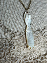 Load image into Gallery viewer, c. 1890s-1900s 14k Gold Mother of Pearl Hand Pendant