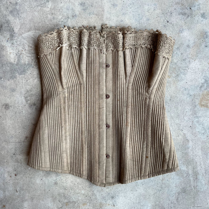 c. 1880-1900 Corded Corset | Deadstock with Tag