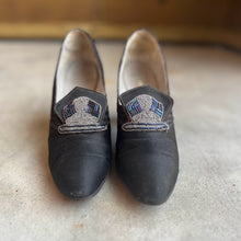 Load image into Gallery viewer, c. 1920s-1930s Black Silk Beaded Pumps | Approx Sz. 5