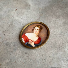 Load image into Gallery viewer, c. 19th Century Portrait Miniature | Lady in Red | Signed