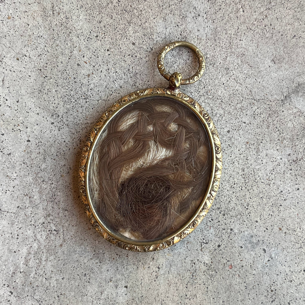 c. 1820s-1840s Large Pinchbeck Hair Pendant