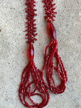 Load image into Gallery viewer, c. 1920s Red Beaded Tassel Necklace