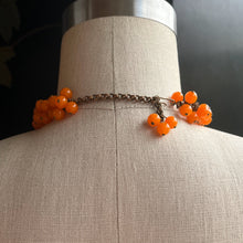 Load image into Gallery viewer, c. 1930s-1940s Orange Czech Glass Choker Necklace