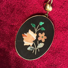 Load image into Gallery viewer, c. 1870s Pietra Dura 14k Gold Pendant