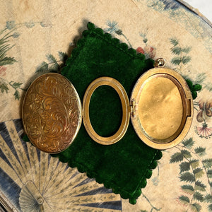 c. 1900s Gold Filled Three Photo Locket