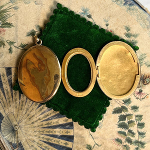 c. 1900s Gold Filled Three Photo Locket