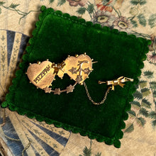 Load image into Gallery viewer, c. 1900s 9k Gold Mizpah Double Heart Brooch