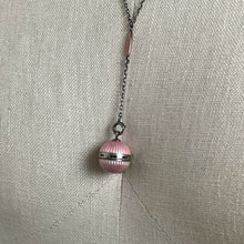 Load image into Gallery viewer, c. 1910s Pink Guilloche Enamel Vinaigrette Necklace