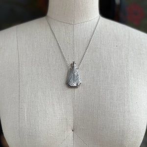 Art Deco Sterling Silver Perfume Bottle Necklace | 18" Chain