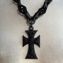 Load image into Gallery viewer, RESERVED | 19th c. Vulcanite Cross Necklace