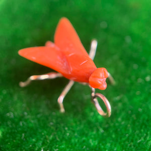 Early 19th c. 14k Gold Coral Fly Pendant