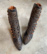 Load image into Gallery viewer, c. 1910s Studded Leather Cutout Boots