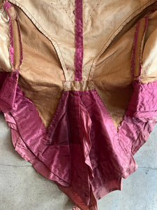 c. Late 1860s-Early 1870s Pink + Purple Silk Bodice