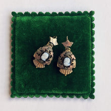 Load image into Gallery viewer, c. 1880s Gold Filled Hardstone Cameo Earrings