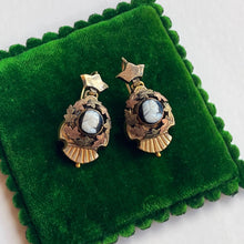 Load image into Gallery viewer, c. 1880s Gold Filled Hardstone Cameo Earrings