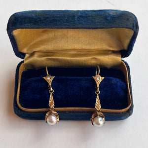 Early 20th c. 14k Gold Vermeil Earrings