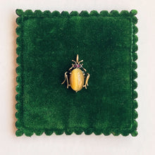 Load image into Gallery viewer, c. 1900s Tigers Eye Beetle Conversion Pendant