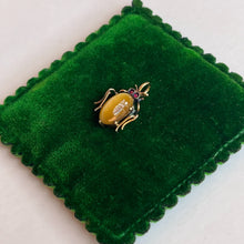 Load image into Gallery viewer, c. 1900s Tigers Eye Beetle Conversion Pendant