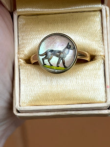 14k Gold Essex Crystal Dog Conversion Ring
