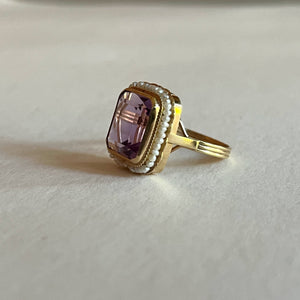 c. 1930s-1940s 14k Yellow Gold Amethyst Ring