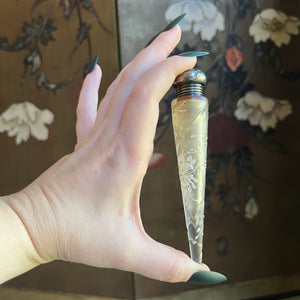 1901 Sterling + Painted Glass Perfume Bottle