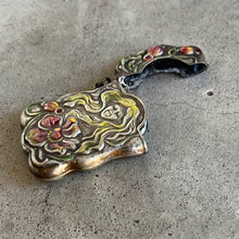 Load image into Gallery viewer, c. 1900s-1910s Painted Match Safe Pendant