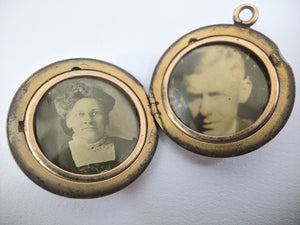 1912 Gold Filled Monogrammed Locket with Photos