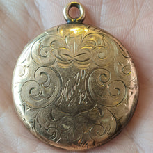 Load image into Gallery viewer, 1912 Gold Filled Monogrammed Locket with Photos