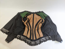 Load image into Gallery viewer, Victorian Black Maternity Blouse with Lace Trim