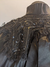 Load image into Gallery viewer, Victorian Black Silk Beaded Capelet