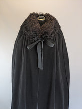 Load image into Gallery viewer, 1920s Corduroy Cape with Curly Wool Collar