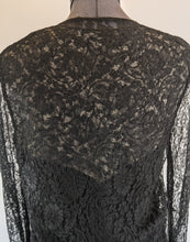 Load image into Gallery viewer, 1930s Black Lace Long Sleeve Evening Gown