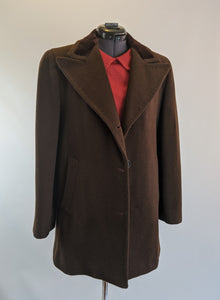 1940s Chocolate Brown Wool Coat