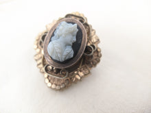 Load image into Gallery viewer, Victorian Black and White Sardonyx Cameo Brooch