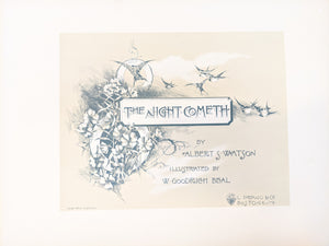 The Night Cometh | 1889 Illustrated Book