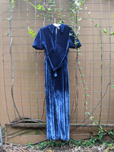 Load image into Gallery viewer, 1930s Blue Velvet Bias Cut Gown | XS - S